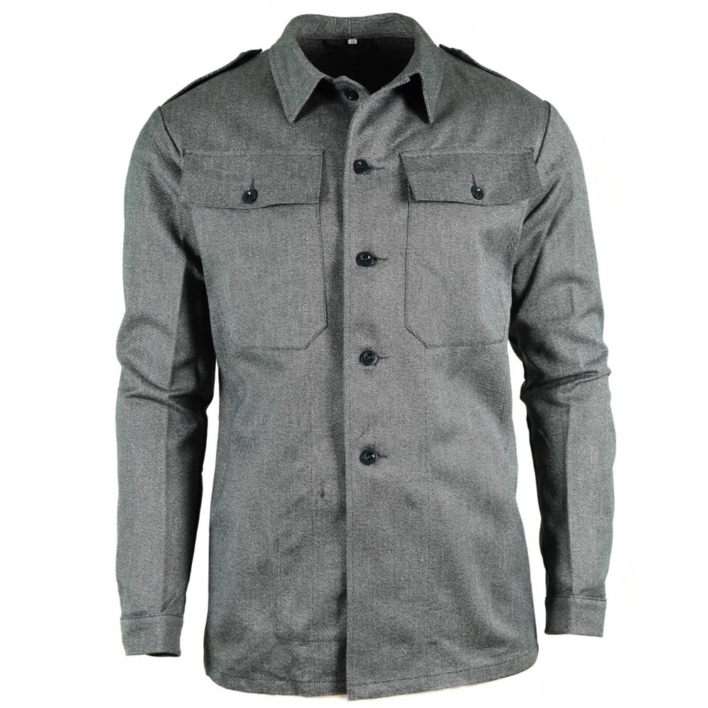 Genuine swiss army work jacket denim military jacket grey vintage surplus
